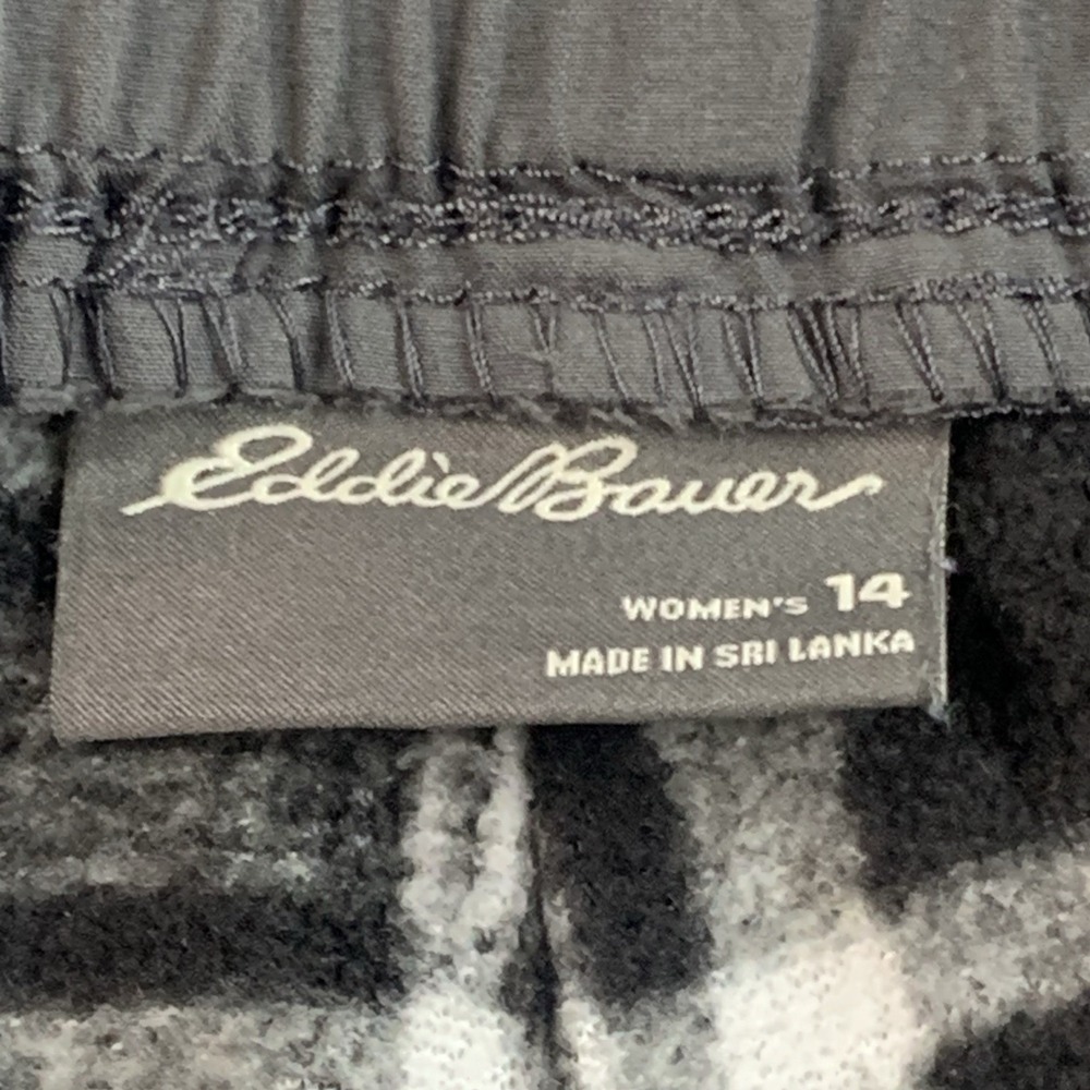 Eddie Bauer Polar Fleece‎ Lined Tech Pants Women's 14 Gray Cargo Warm Hiking - Picture 6 of 12